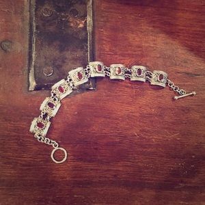 Silver and Garnet Bracelet